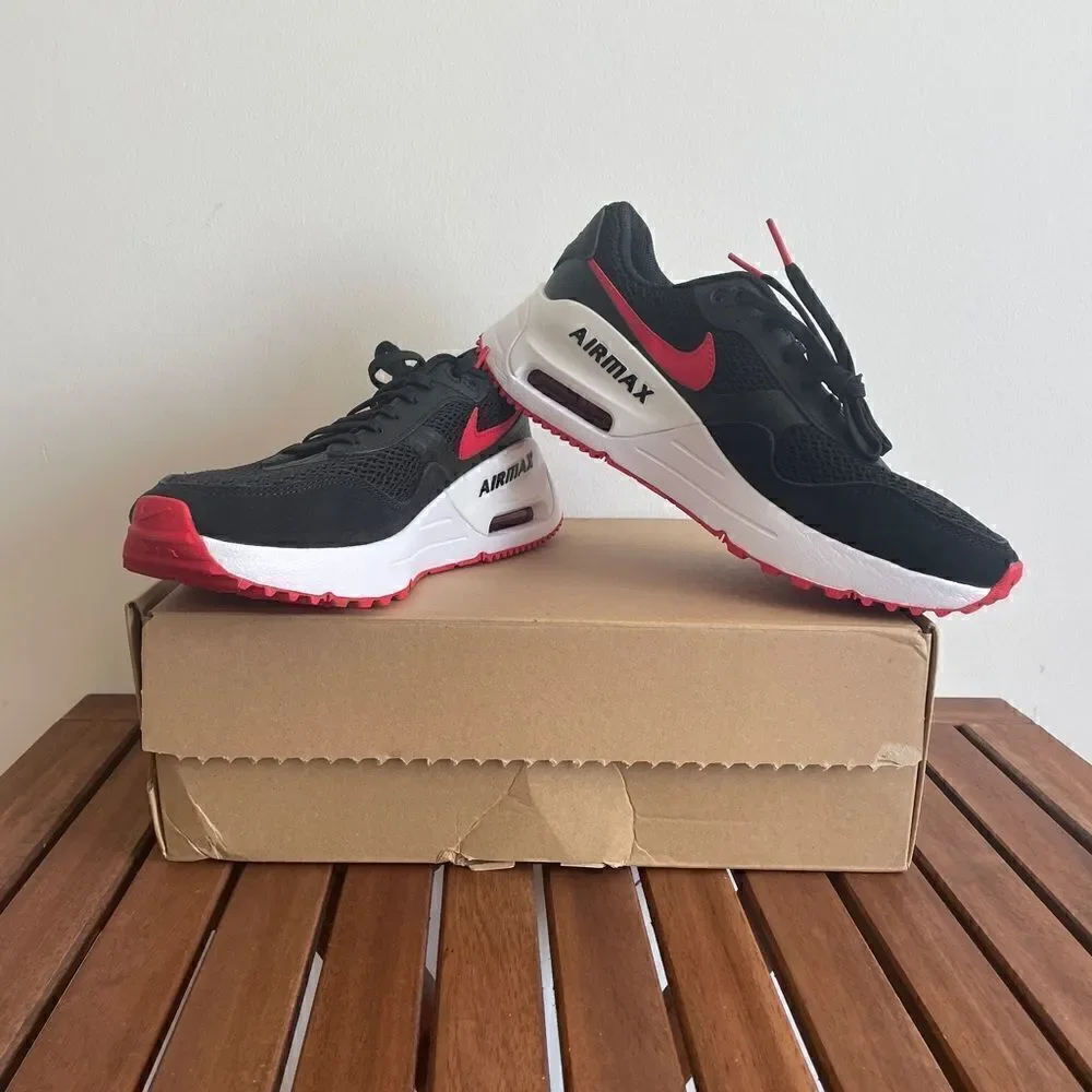 Nike Air Max System Black University Red Women Size 9 Men Size 7.5 (DM9537-005)